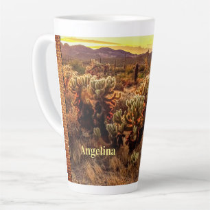 Caneca De Café Latte Arizona Cores Quentes do Cactus Foto