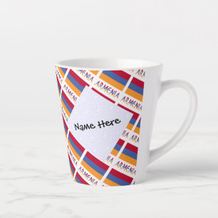 Caneca De Café Latte Armênia e Azulejos Armênios Personalizados