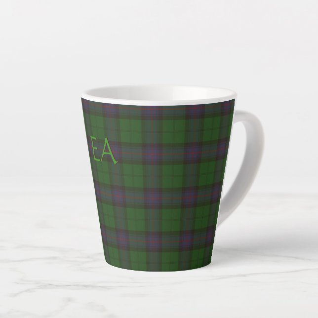 Caneca De Café Latte Armstrong Oficial Clan Tartan com as suas iniciais (Ângulo direito)