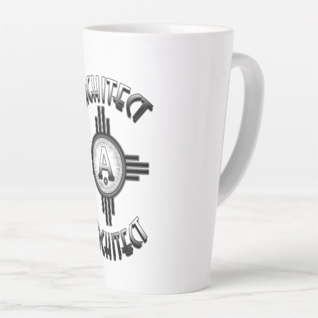 Caneca De Café Latte Arquiteto Retro - Arquitetos Merch (Ângulo direito)