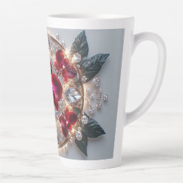 Caneca De Café Latte Arranjo Elegante de Orquídeas Vermelhas