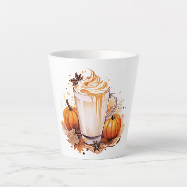 Caneca De Café Latte Arroz Latte Mug-Pumpkin (Frente)