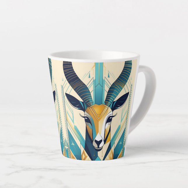 Caneca De Café Latte Art Deco Gazelle 12oz Mug (Ângulo direito)