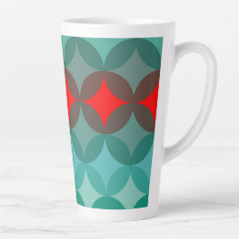 Caneca De Café Latte art deco inspirou o teal e o abstrato vermelho