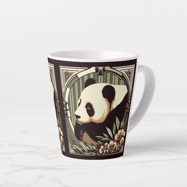 Caneca De Café Latte Art Deco Panda Bear 12oz Mug (Ângulo direito)