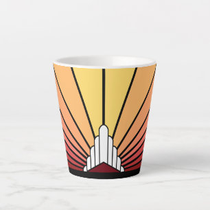 Caneca De Café Latte Art deco sun do amanhecer Latte Mug