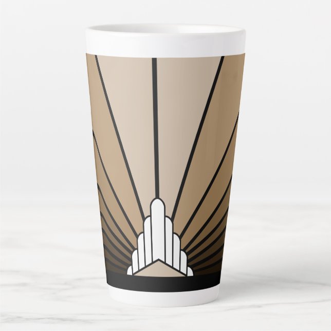 Caneca De Café Latte Art deco sun em bronzeado (Frente)
