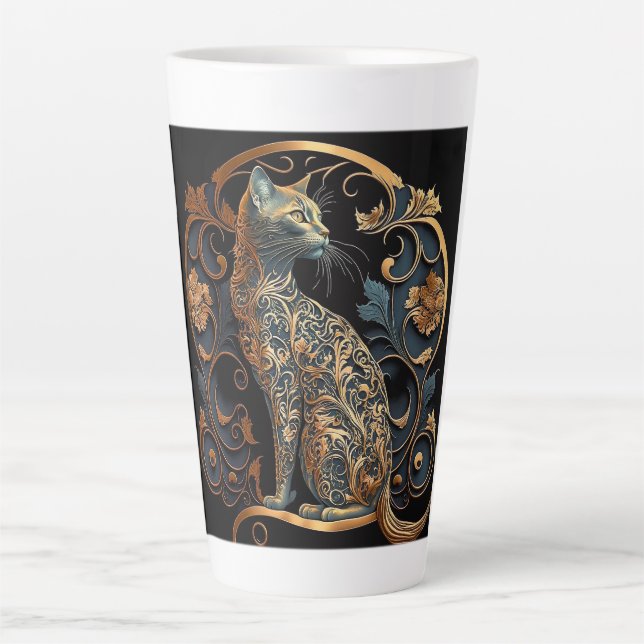 Caneca De Café Latte Art Nouveau Cat Latte Mug (Frente)