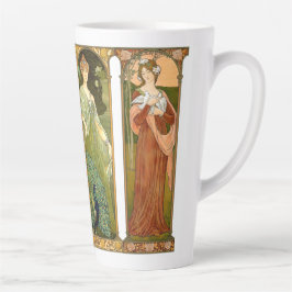 Caneca De Café Latte Art Nouveau Lady Bird Swan Peacock Dove Latte Mug