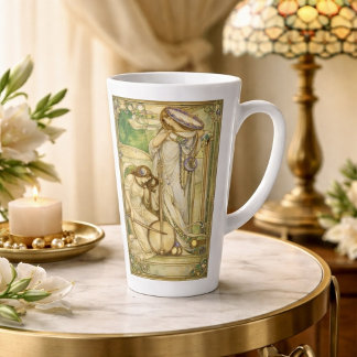 Caneca De Café Latte Art Nouveau Music Maidens Vintage Illustration 