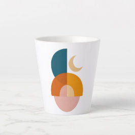 Caneca De Café Latte Arte abstrata da lua geométrica moderna