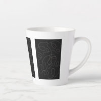 Arte abstrata em linha, Design Moderno Preto e Bra