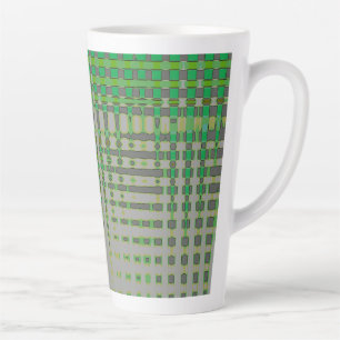 Caneca De Café Latte Arte Abstrata Verde 1003