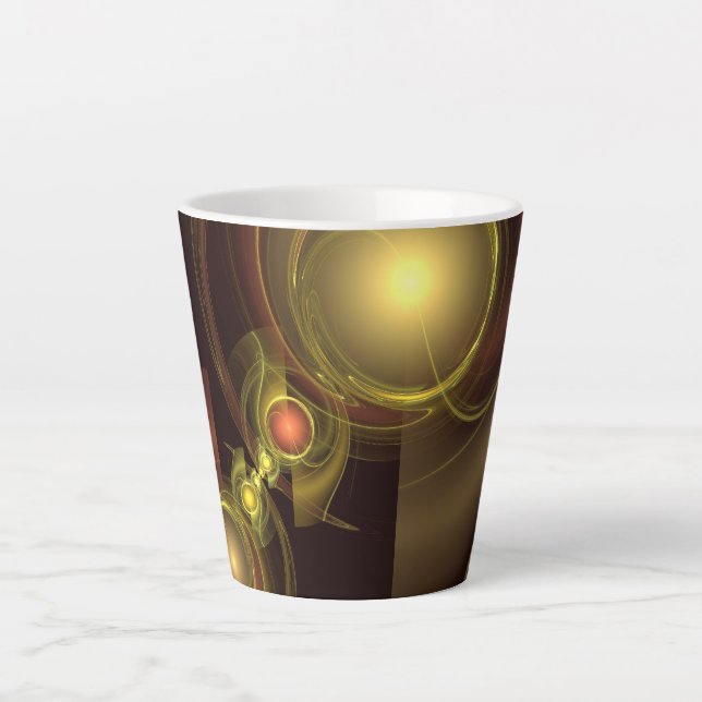 Caneca De Café Latte Arte Abstrato de Conexão Inteira (Frente)