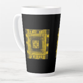 Caneca De Café Latte Arte AI ao ouro Quadrado