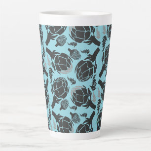 Caneca De Café Latte Arte Botânica de Alcachofra Decoração de Casa