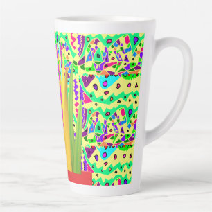 Caneca De Café Latte Arte com padrão bonito britânico surreal