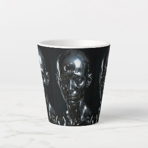 Caneca De Café Latte Arte Cromada de Identidade Tripla