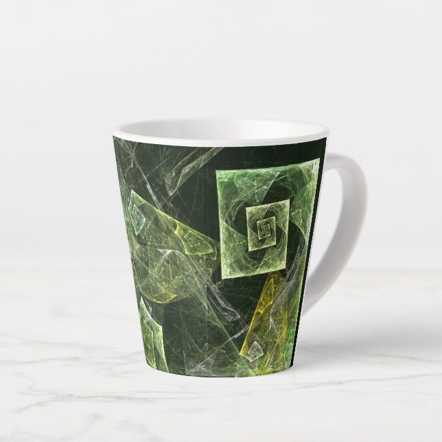 Caneca De Café Latte Arte de Abstrato de Balanceamento Rastreado (Ângulo direito)