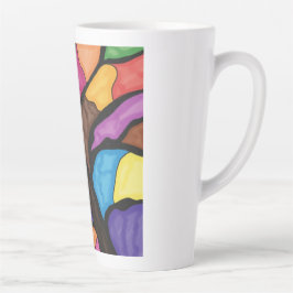 Caneca De Café Latte Arte de árvore em vitral