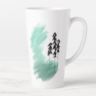 Caneca De Café Latte arte de árvore verde escandinava simples moderno m