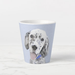Caneca De Café Latte Arte de Cão de Pintura de Belton, Setter Azul