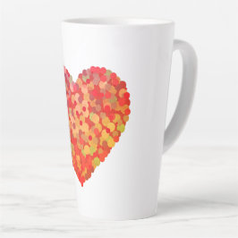 Caneca De Café Latte Arte de Coração Abstrato com Confetes