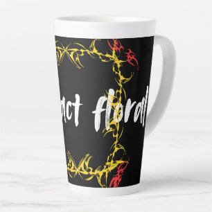 Caneca De Café Latte Arte de Design Floral Abstrato   Flor Moderna 
