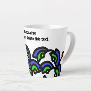 Caneca De Café Latte Arte de Doodle Festivo 44