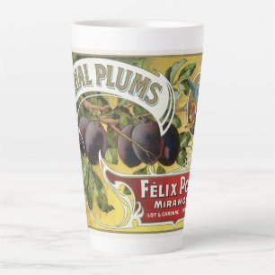 Caneca De Café Latte Arte De Etiqueta De Fruta Vintage, Placas Imperiai