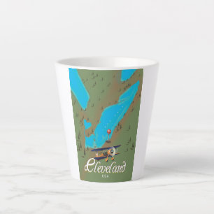 Caneca De Café Latte Arte de impressão de pôster de viagem vintage de C
