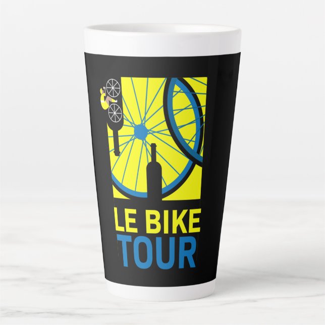 Caneca De Café Latte Arte de Itinerários de Bike (Frente)