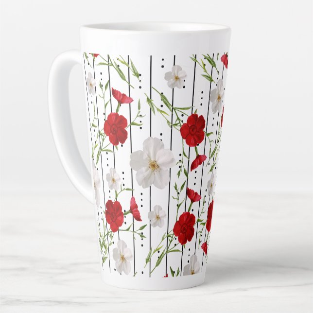 Caneca De Café Latte Arte de Jardim Tropical Trellis (Ângulo esquerdo)