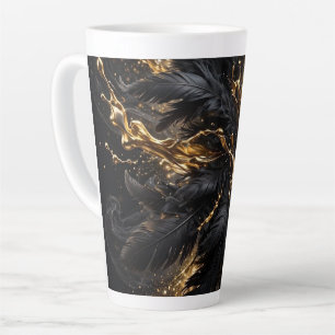 Caneca De Café Latte Arte de Luxo Glamour Sombrio