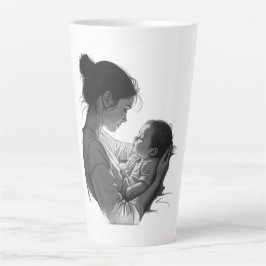 Caneca De Café Latte Arte de mãe e bebê