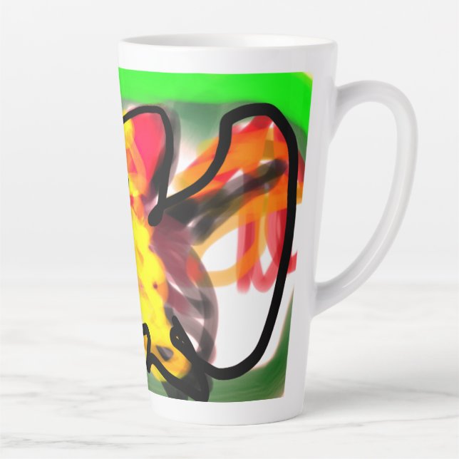 Caneca De Café Latte Arte de morcego frugívoro (Direita)