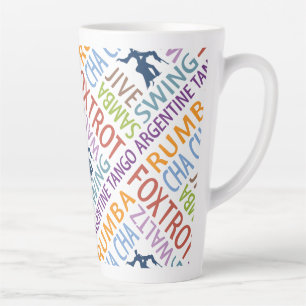 Caneca De Café Latte Arte de Palavras Dançantes