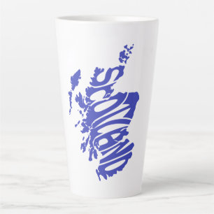 Caneca De Café Latte Arte de Palavras Silhueta da Escócia