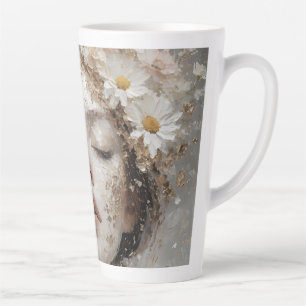 Caneca De Café Latte Arte de Parede de Retrato Feminino de Luxo Moderno