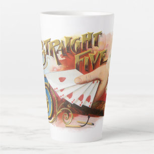 Caneca De Café Latte Arte de rótulo de charuto vintage Straight Flush c