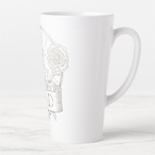 Caneca De Café Latte Arte de tatuagem estilo retrô para o Pai
