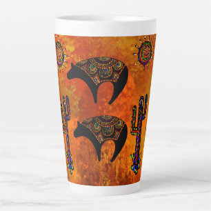Caneca De Café Latte Arte de Urso do Sudoeste
