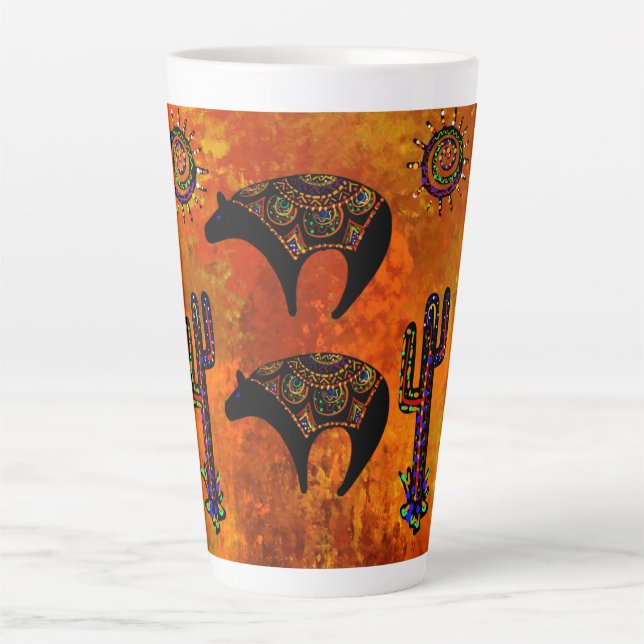 Caneca De Café Latte Arte de Urso do Sudoeste (Frente)
