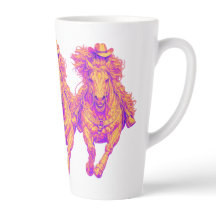 Arte de Vaqueira ao Cavalo Neon Ocidental