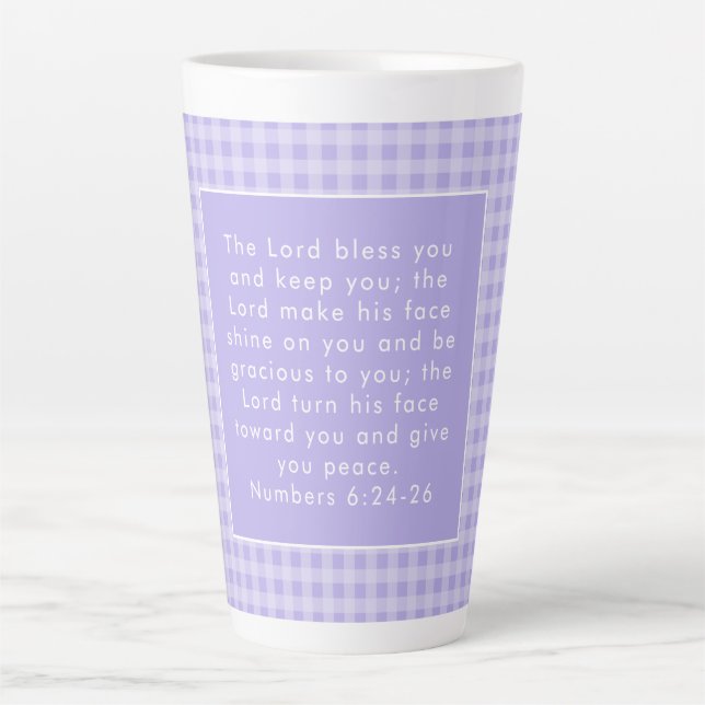 Caneca De Café Latte Arte de Versículos da Bíblia Cristã (Frente)