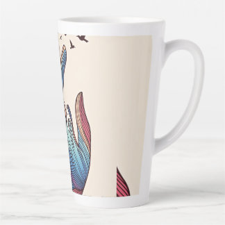 Caneca De Café Latte Arte de voo na montanha