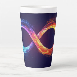 Caneca De Café Latte Arte Digital do Símbolo do Logotipo Infinity