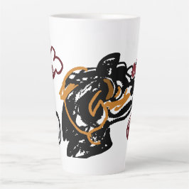 Caneca De Café Latte arte do cão pastor caucasiano