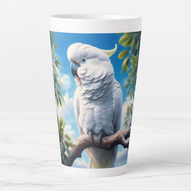Caneca De Café Latte Arte do Cockatoo (Frente)