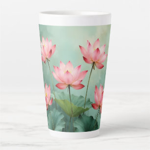 Caneca De Café Latte Arte do Lótus Rosa